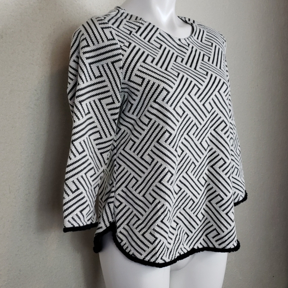 W5 Tops - 5/$25 W5 black & white top frayed hem zipper back